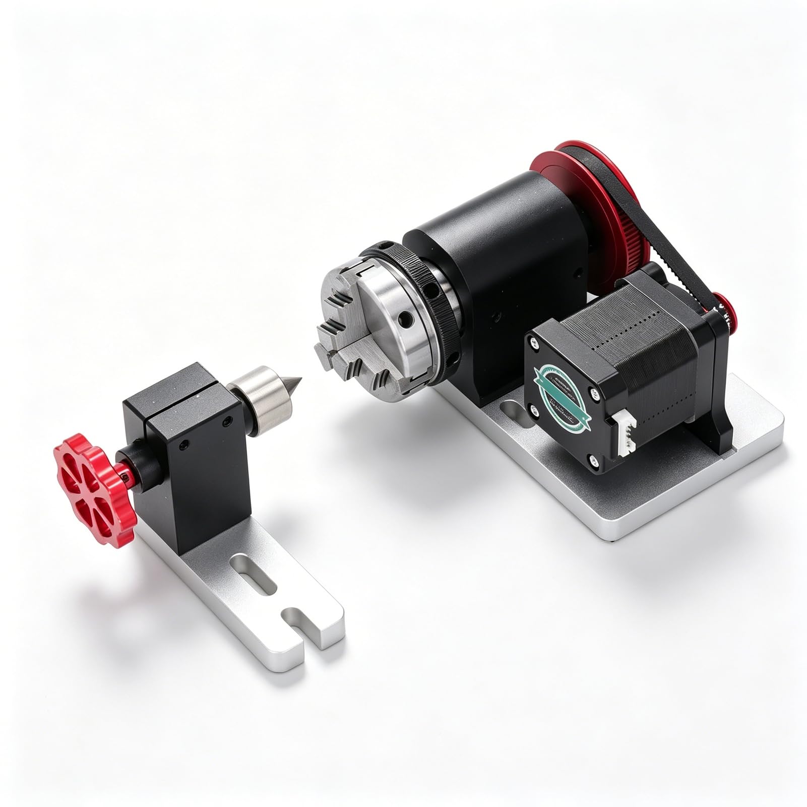Zestaw Modułu Obrotowego CNC, Czwarta oś Obrotowa CNC, Współczynnik Redukcji paska: 4:1 Średnica Uchwytu 4 Mm–60 Mm Oś Obrotowa Czwartej Osi do Pomocniczego Grawerowania dla