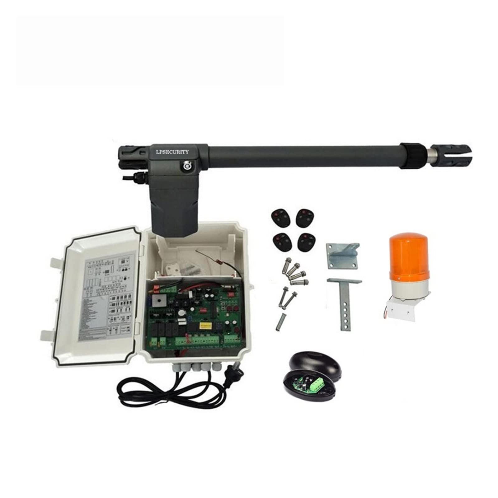 Motore per cancello scorrevole, Unità oscillante for operatore residenziale automatico con apertura a braccio oscillante singolo for sicurezza domestica/fattoria/garage/azienda(Kit4)