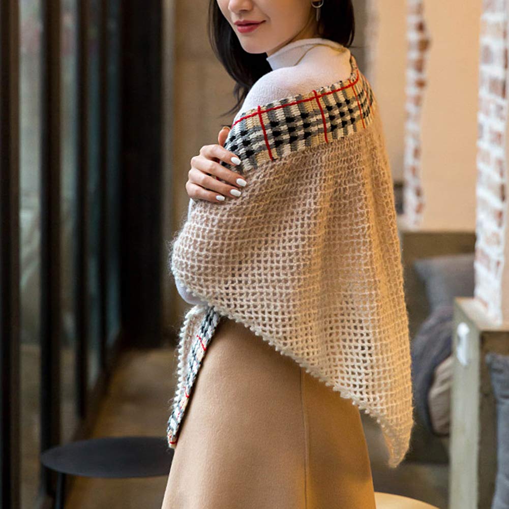 DIY Color Caqui Mantón de Material de Embalaje, de Lana Merino y 350G 60G Mohair Bolas de Lana de Ganchillo, Kits de Tejer, Suave y cálido