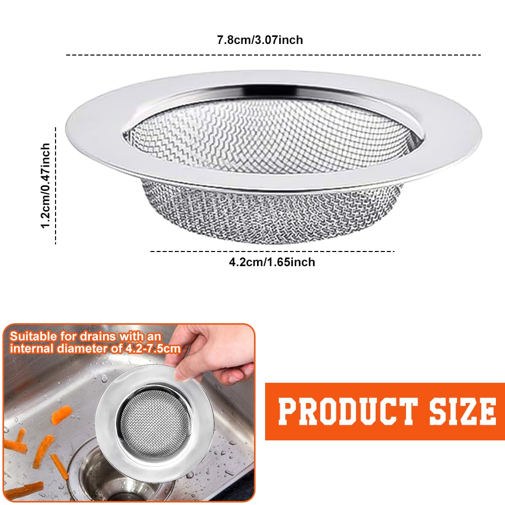 4 Filtri Per Lavello In Acciaio Inox - Diametro 7.8 Cm, Per Cucina E Bagno - Foto 4