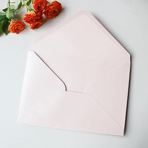 Miniatura 3 de KUCHYNEE 50 sobres A7 con purpurina de oro rosa, 5.4 x 7.6 pulgadas, perfectos para tarjetas de invitación de boda de 5 x 7 pulgadas, sobre de