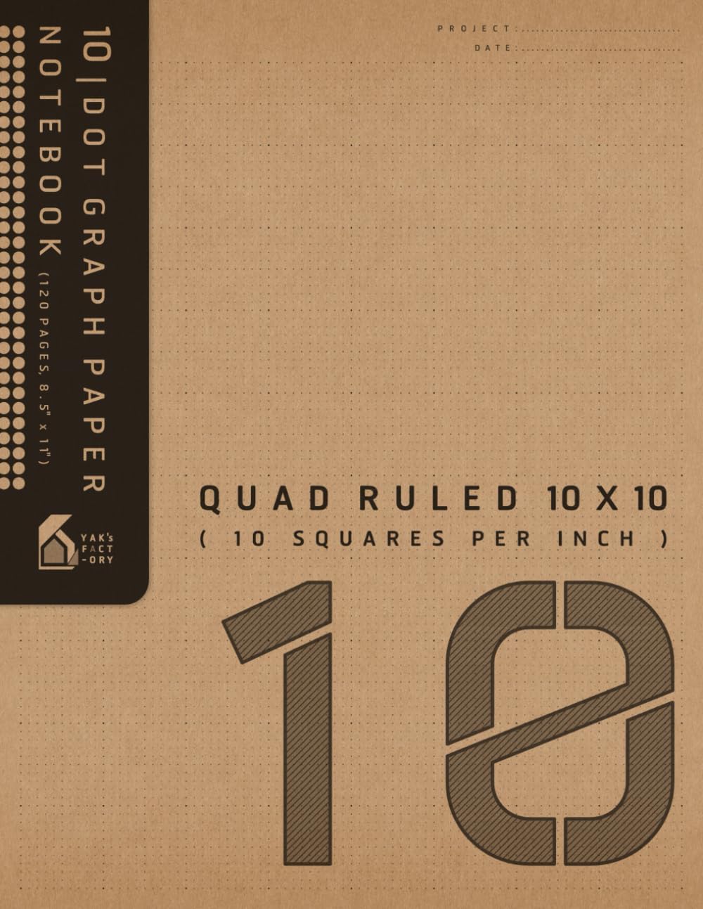10 | Dot Graph Paper Notebook Quad Ruled 10x10 (10 Squares/Inch) Light Gray Dots (1-Inch Grid Highlight) 120 pages (8.5x11): Minimalist Dot Grid Graph ... Knitting and Fashion design, (Craft Cover)