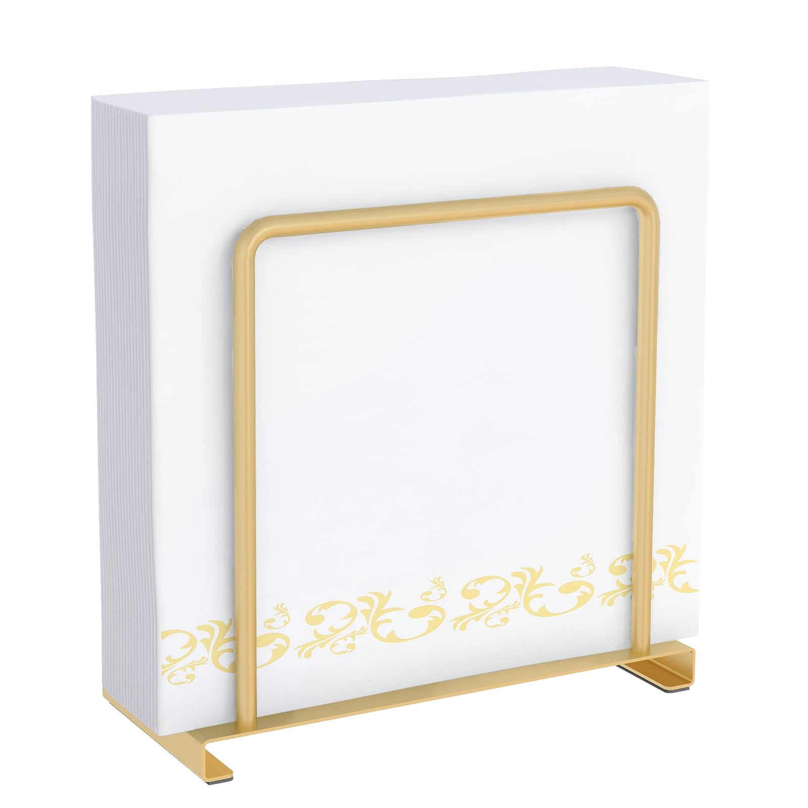 STWWO Servilletero de Mesa Servilletero de Metal Dorado Soporte Servilletas Verticalde Dispensador de Servilletas para Decoración de Cocina Comedor Bar, 14cm High