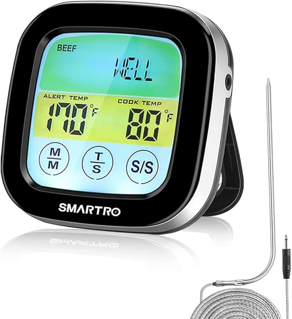 SMARTRO ST59 Digital Meat Thermometer for Oven BBQ Grill Kitchen Food Cooking with 1 Probe and Timer