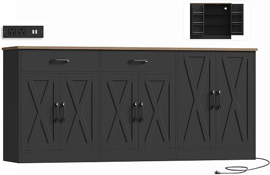 HOSTACK 71" W Kitchen Buffet Cabinet with Storage, Large Coffee Bar Cabinet