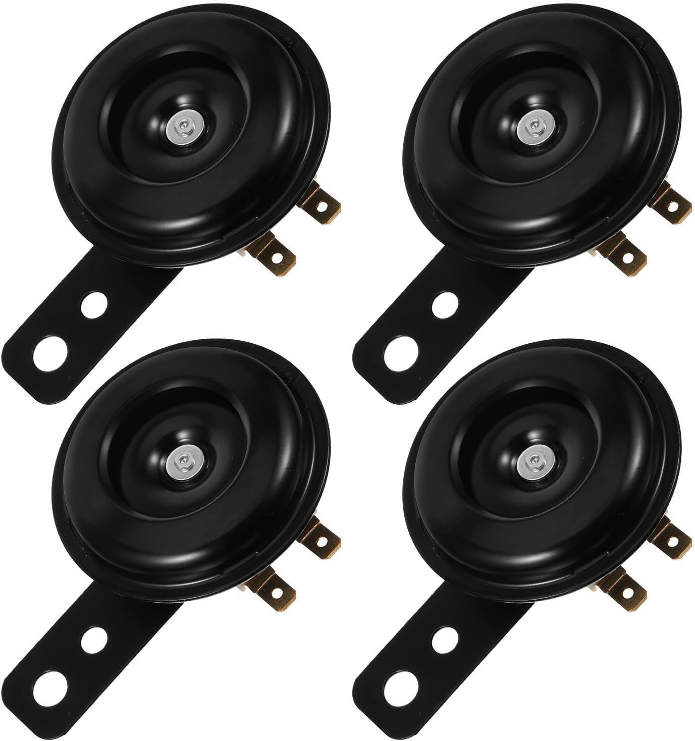4pcs 6v Motorcycle Horn Kit Metal round Black for Utv Dirt Bike