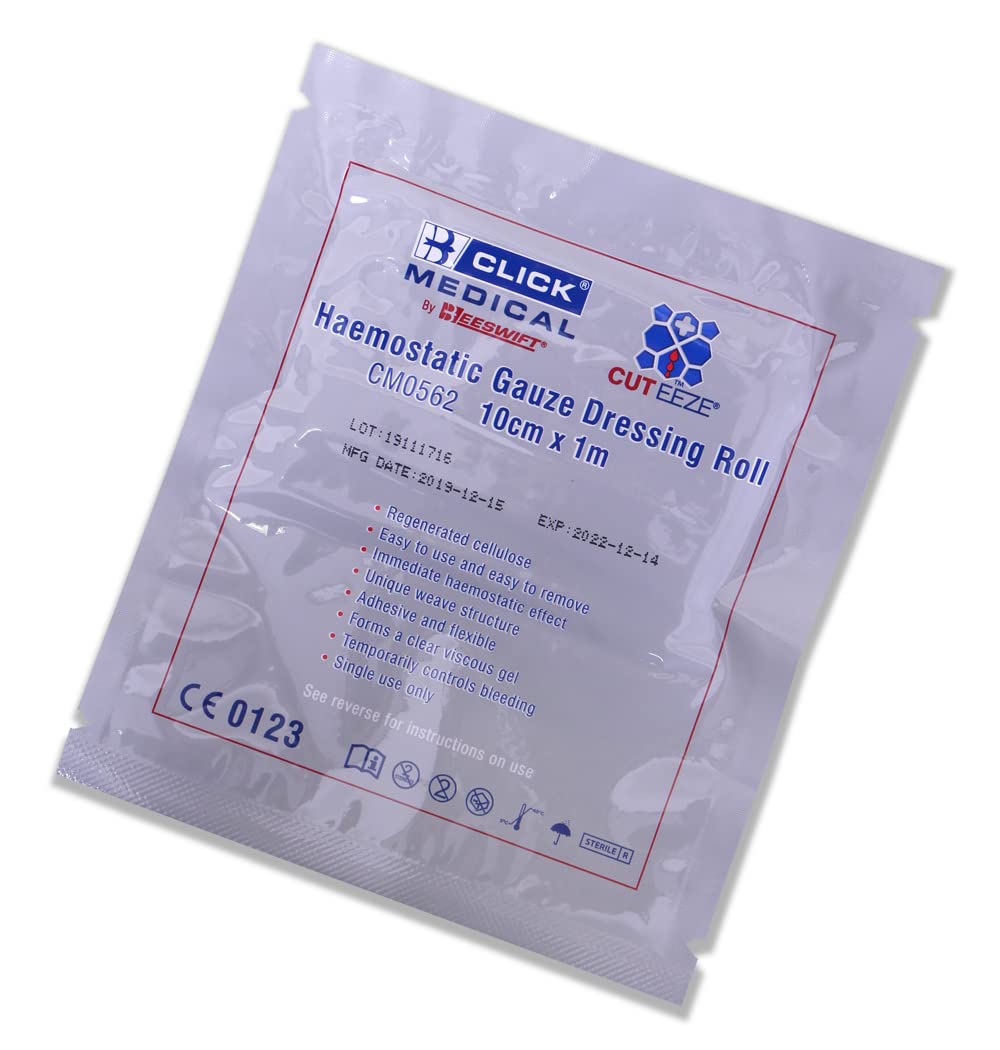 Click Medical CUTEEZE Haemostatic Gauze Dressing Z Fold, Bleed Control