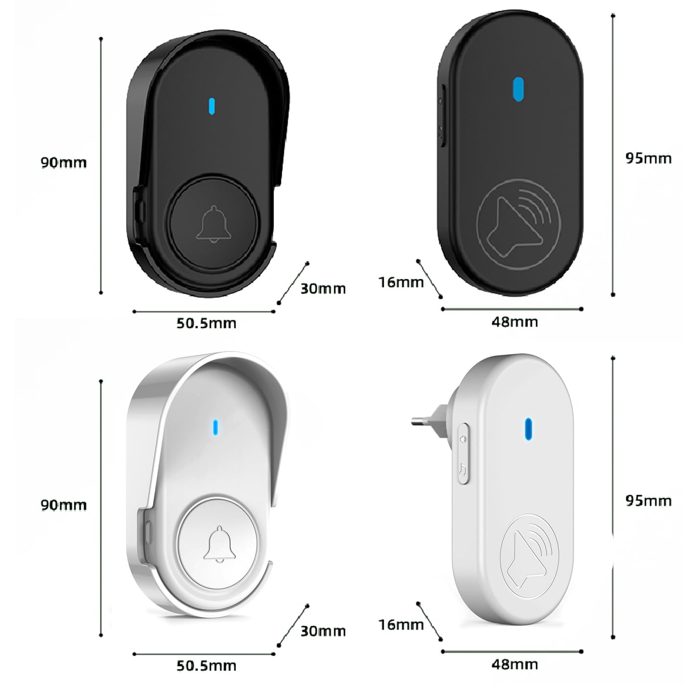 Campanello Senza Fili Esterno Impermeabile IP66 - Kit Per Esterno, Bianco, Wireless - Foto 7