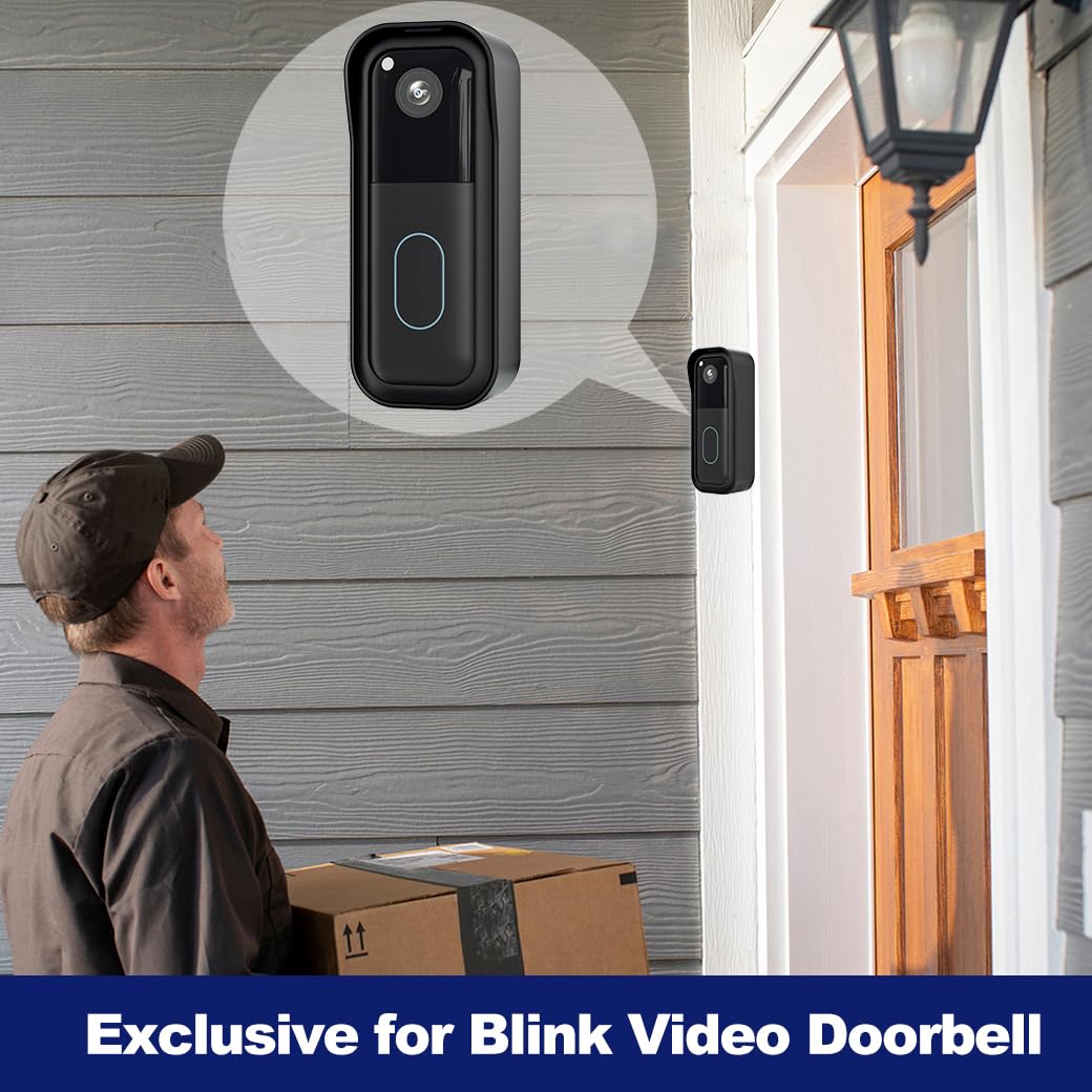 Blink Doorbell Mount for All-new Blink Video Doorbell(2nd Gen), No-Drilling Blink Mount Bracket, Easy Installation for Blink Doorbell Camera Security System (Blink Doorbell is Not Included),Black - Additional View