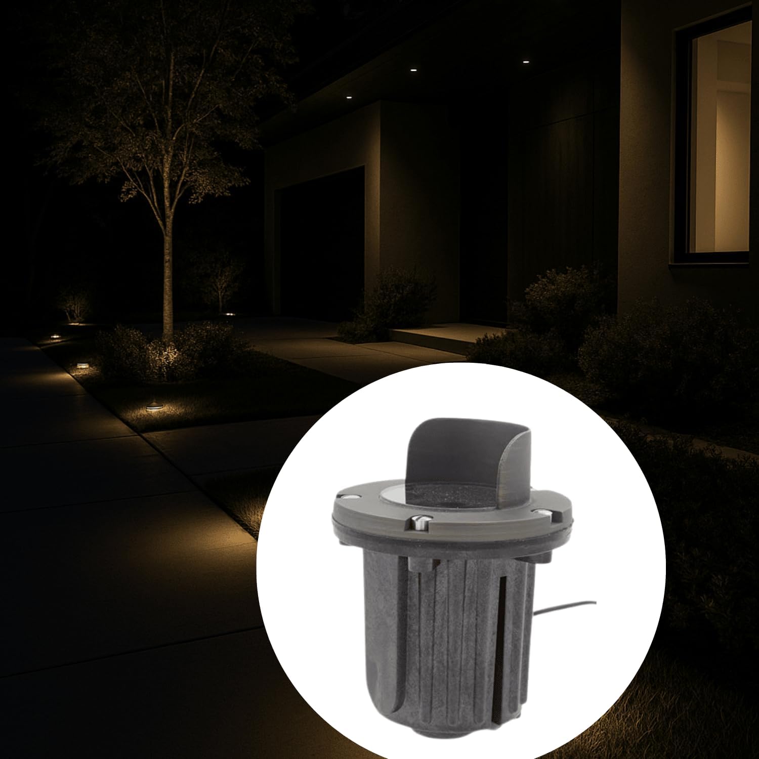 Ironsmith Lighting Products Hood Style Solid Brass Cover Kit for In Ground Well Light Bulbs Fixture - Stainless Steel Screws and Rubber Gasket Included - Light Fixture Body Not Included