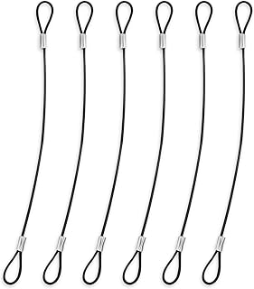 6 Pcs Outdoor Travel Safety Cable Lock 8 Inch Security Cables with Double Loops Luggage Cable Locks for Train Locking Cables Vinyl Coated Wire Rope for Outdoor Luggage Lock Stage Lighting Hanging