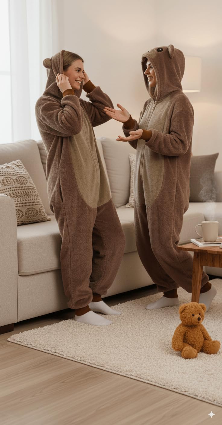 Adult Onesie Halloween Costume Unisex Animal Pajamas Cosplay One Piece Sleepwear for Women and Men - Image 6