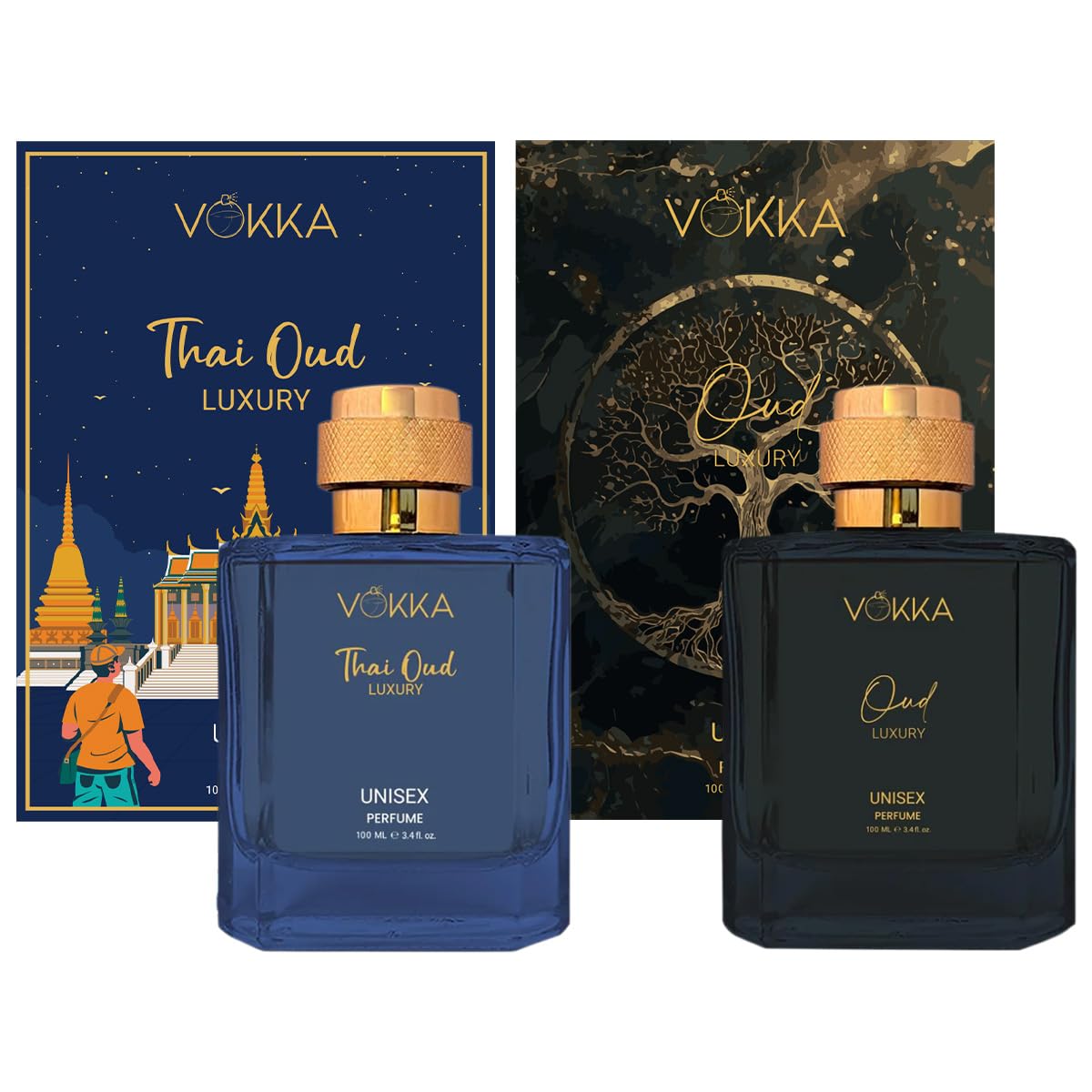 VOKKA Thai Oud & Oud 200 ml | Pack of 2 x 100ml Unisex Luxury Long Lasting Smokey Woody Perfume Gift Set For Men And Women |Eau De Parfum | EDP Fragrance for Gift | Notes:Sandalwood, Spicy-picture-11