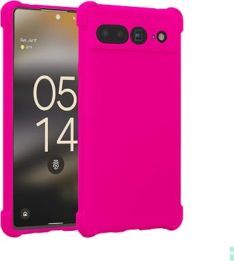 KIOMY Case for Google Pixel 7 Pro, Airbag Corners Shockproof Bumper Protective Phone Cover, Bright Vibrant Solid Color Neon Hot Pink