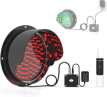 Traffic Signal Light with Remote Control, 2 in 1 Red/Green Stop and Go Light, Waterproof IP67 Industrial LED Traffic Stop Light, Indicator Warning Light, Plug & Play100mm/4 in