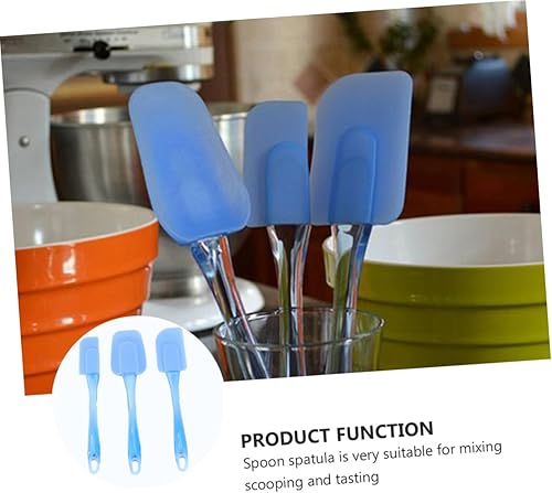 Miniatura 8 de ABOOFAN 3 espátulas de silicona resistentes al calor para mezclar volteos, raspar y hornear, utensilios antiadherentes estilo cuchara, color azul