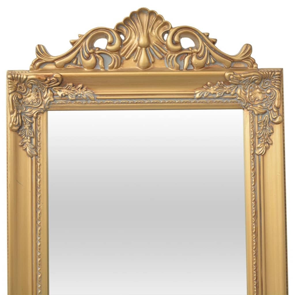 Miroir Sur Pied Style Baroque 160 X 40 Cm Doré