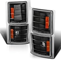 Vista 1 de SPEC-D TUNING Carcasa negra con lente transparente, 4 piezas de luces de esquina compatibles con 1994-1998 Chevy C10 Pickup, C/K 1500 2500 3500