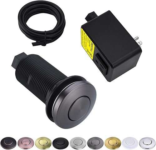 BESTILL Botón de eliminación de basura, certificado UL (E530042), kit de interruptor de aire inalámbrico para la eliminación de residuos, botón