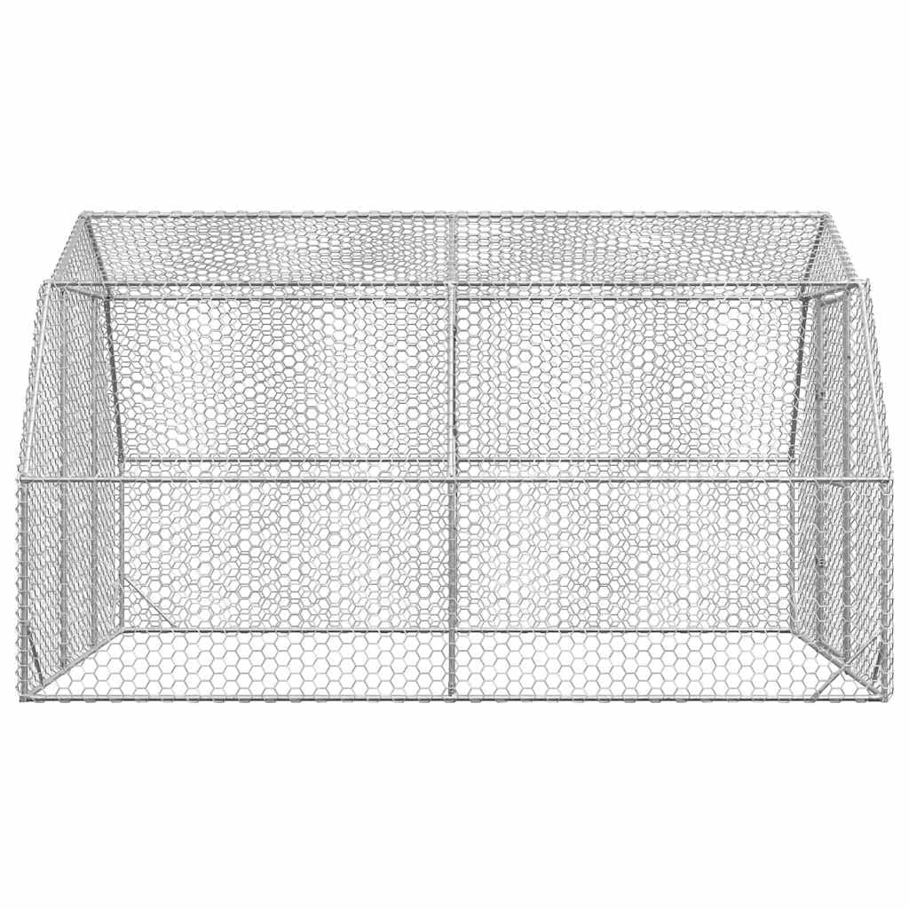 Gallinero transitable 2,5 x 4 x 2,25 m – Recinto de acero galvanizado para aves de corral – 10 m² Gran recinto para animales pequeños con puerta con cerradura para pollos, patos y gansos