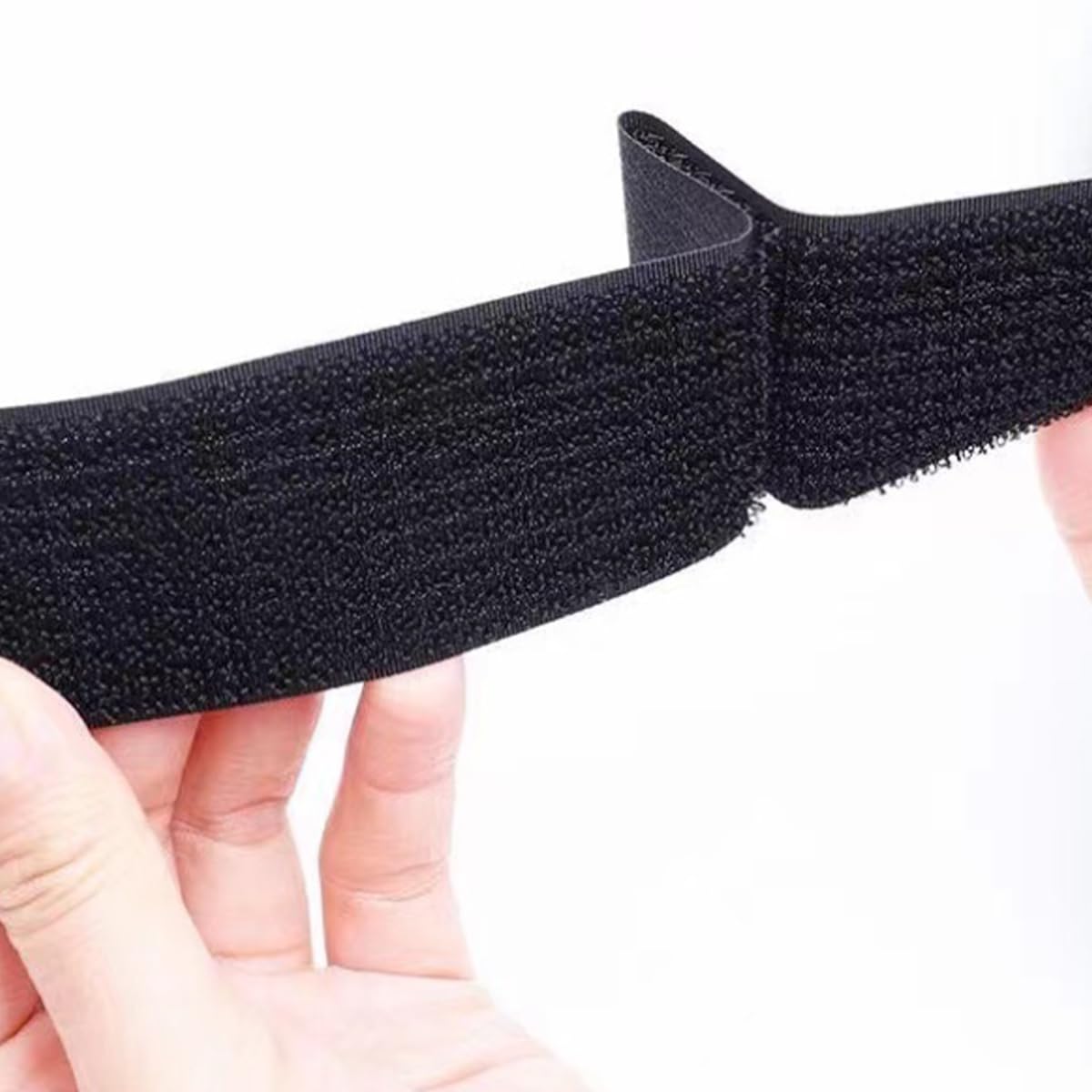 10 Metri di fettuccia in Nylon Resistente con 50 Fibbie Chiusure a Strappo in Nylon Fascette fermacavi riutilizzabili per Fissare Cavi tappetini Yoga Bagagli Biciclette (Nero)