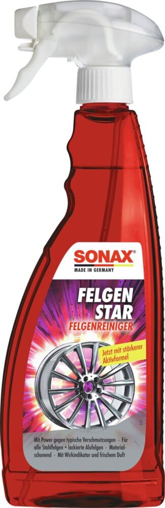 SONAX FelgenStar (750 ml) säurefreier Felgenreiniger zur effektiven Reinigung von Stahlfelgen & lackierten Aluminiumfelgen, Art-Nr. 02274000