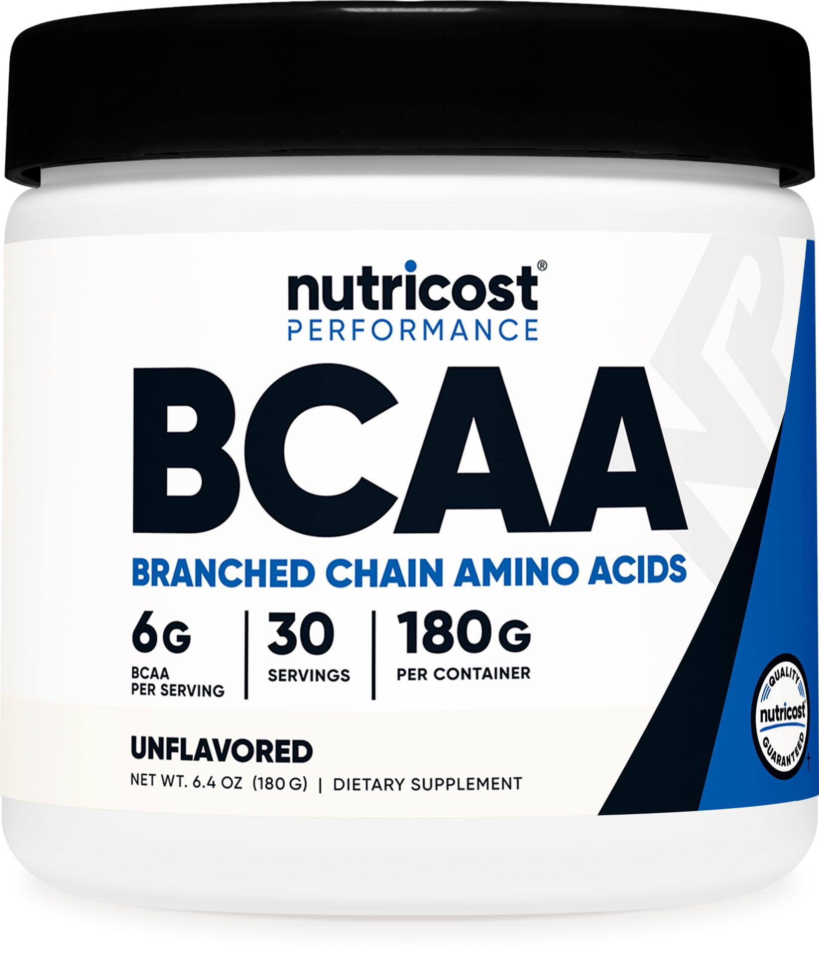 NutricostBCAA Powder (Unflavored, 30 Servings) - Vegetarian, Non-GMO, Gluten Free, Optimal 2:1:1 Ratio