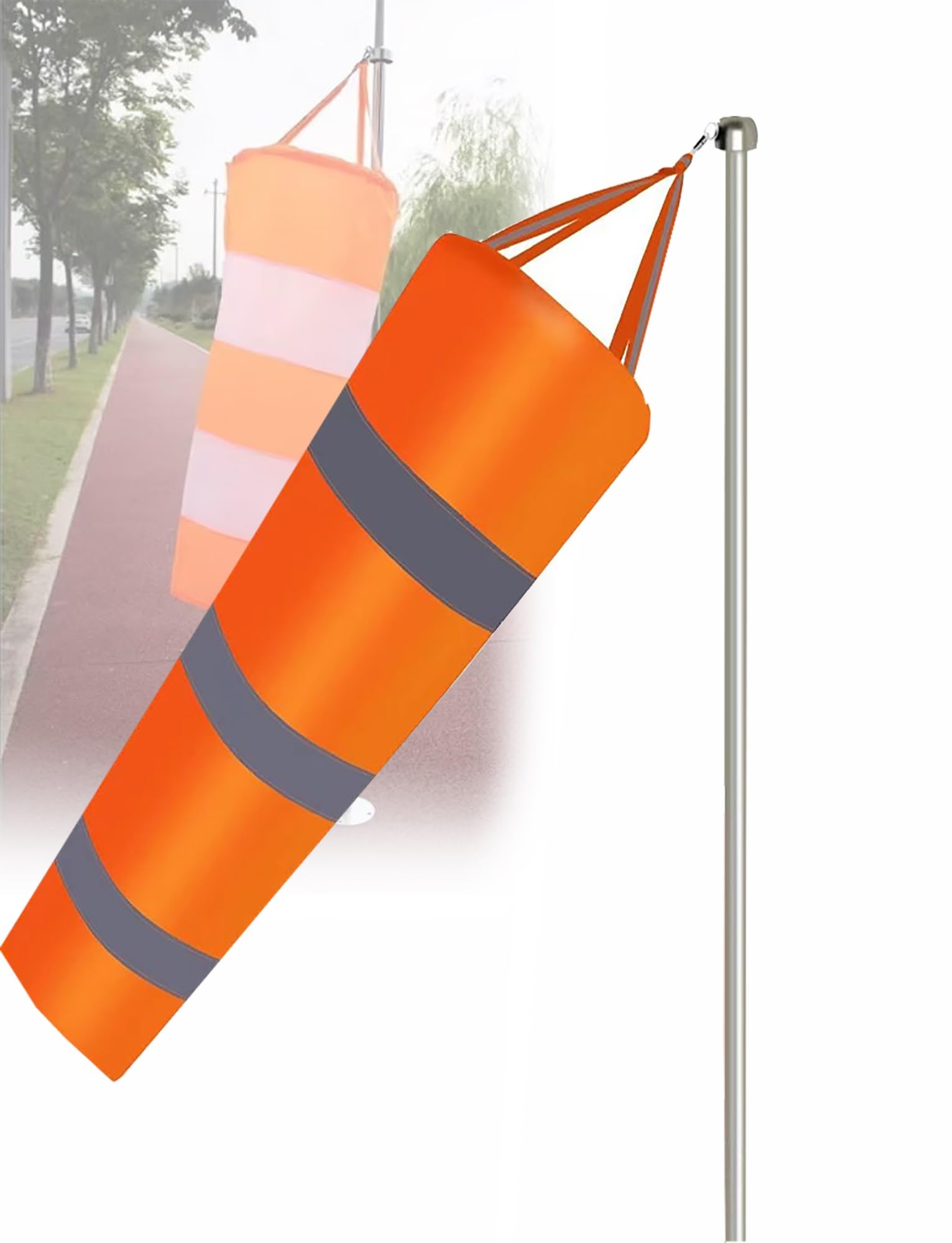 MRVAKDYDI Dog Wheelchair for Back Legs, Industrial Windsock Wind Direction Measurement Orange 80-200cm(Orange,150cm)