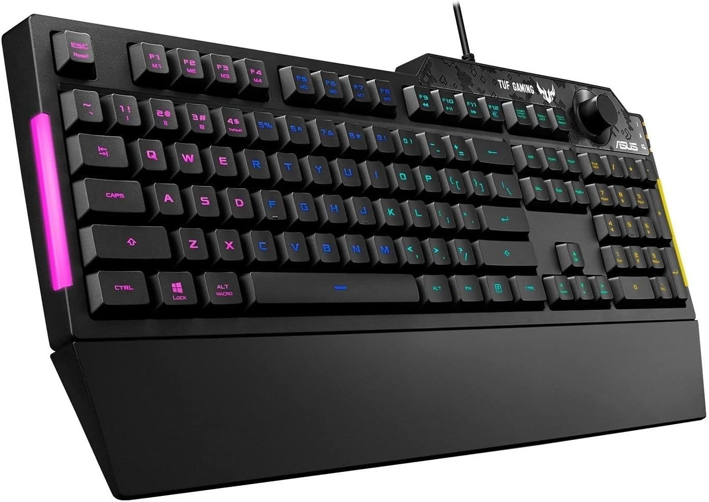 ASUS TUF Gaming K1 RGB Keyboard with Dedicated Volume Knob, Spill-Resistance, Side Light Bar and Armoury Crate