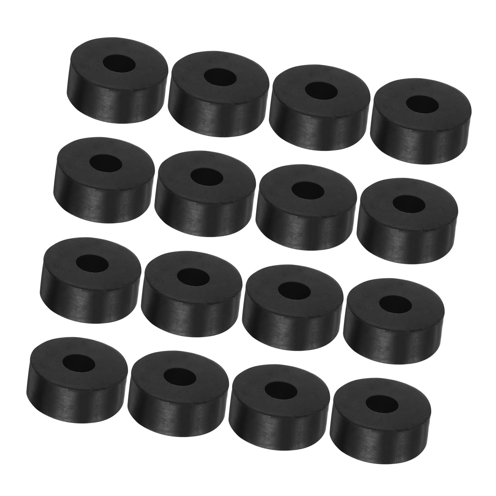 Unifizz 16PCS Rubber Spacer 1 Inch OD 0.26 Inch ID 0.4 Inch Thick Neoprene Round Anti Vibration Isolation Pads Isolator Rubber Washers Bushings for Home Cars Boat Accessories Black