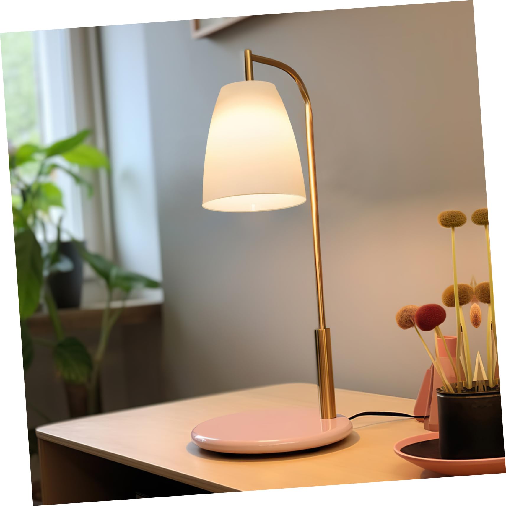 Artibetter 2Pcs Small White Plastic Lampshades with 1.18In Opening for Table Desk Lamp Light Shade Cover Indoor Home Office - Image 2
