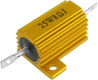 Gold Tone 25 Watt Power 8 Ohm 5% Aluminum Casing Wire Wound Resistor (Tono Dorado 25 vatios Potencia 8 ohmios 5% Carcasa de aluminio Resistencia de alambre enrollado Energy consuming Elements