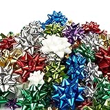 120-Count Gift Wrap Bows – Pull Bows, Gift Ribbons – Includes Large, Medium, Small Sizes, Peel and Stick, Prefect for Christmas and Birthday, Assorted Metallic Colors