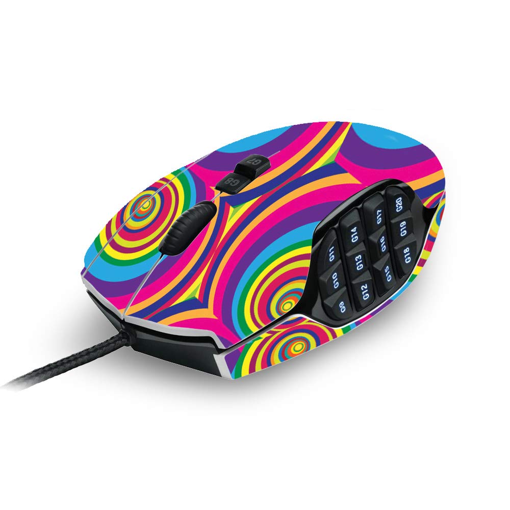 MightySkins Skin Compatible with Logitech G600 MMO Gaming Mouse - Groovy 60s | Protective, Durable, and Unique Vinyl Decal wrap Cover | Easy to Apply, Remove, and Change Styles | Made in The USA
