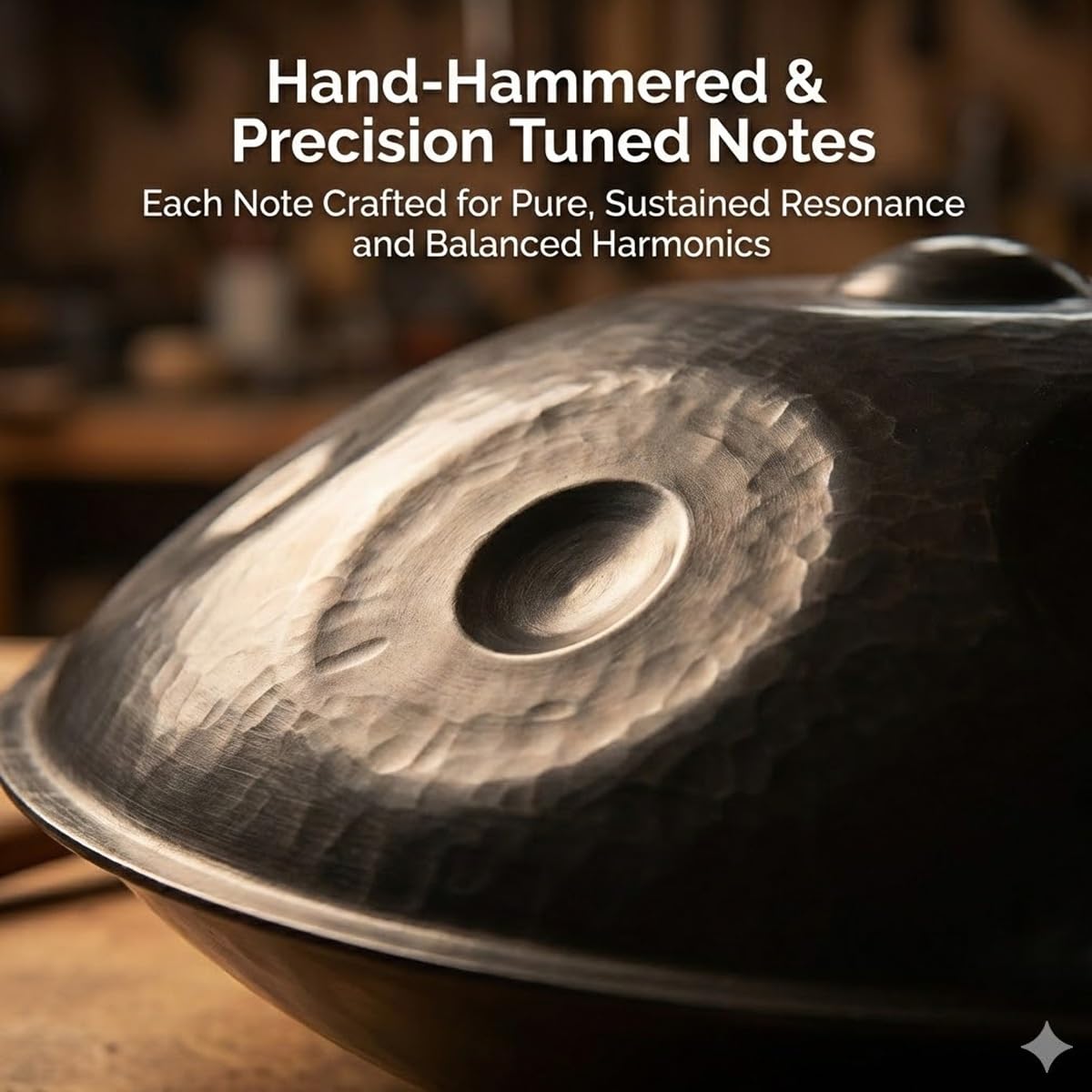 Hand Pan, Steel Handpan Drum, 18/22" D Minor Kurd 440Hz 9/10/12 Note, con Custodia, Supporto, 2 Bacchette, Adesivi per Note Musicali, per Principianti, Meditazione(D'argento,440HZ/22inch/14Note)