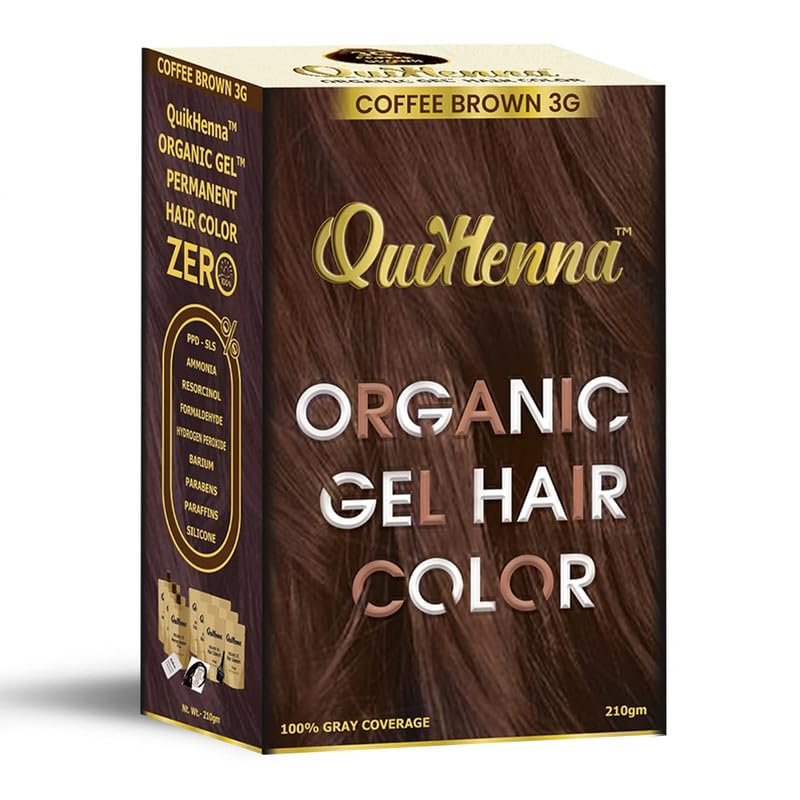 bypurenaturals QuikHenna Organic Hair Colour Gel 3G Coffee Brown - PPD & Ammonia Free Permanent Natural Hair Color, 100% Grey Coverage, Long Lasting Gel Colour for Men & Women, 210gm-picture-10