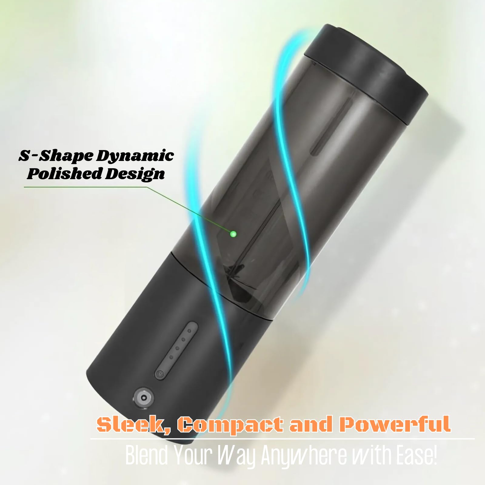Licuadora portátil, licuadora recargable por USB con 6 cuchillas mejoradas y batería de 4000 mAh, capacidad de 450 ml, ideal para batidos, batidos de proteínas, viajes y oficina (negro)