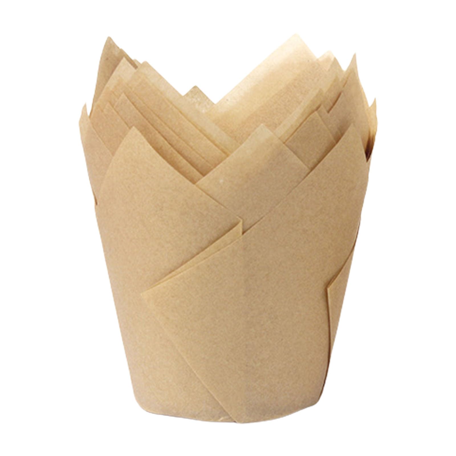 MICFENY 50Pcs Sophisticated Tulips Muffins Cases Greaseproof Cupcake Liners for Baking Christmas Wedding Birthday Party