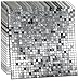 XUANINY 10-Piece Peel and Stick Backsplash for Kitchen Aluminum 3D Wall Sticker Panel Self-Adhesive Metal Mosaic Tile (11.41