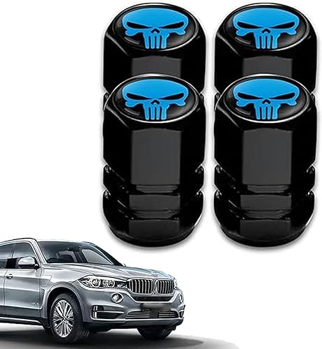 4 tapas de vástago de válvula de neumático, tapón de válvula de neumático modificado con calavera, tapa decorativa de válvula, accesorios