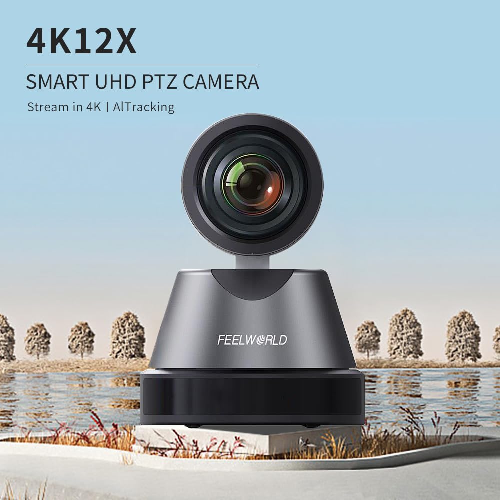 FEELWORLD 4K12X 4K PTZ Camera 12X Optical Zoom AI Tracking HDMI USB IP Remote Control Up to 255 Preset Positions