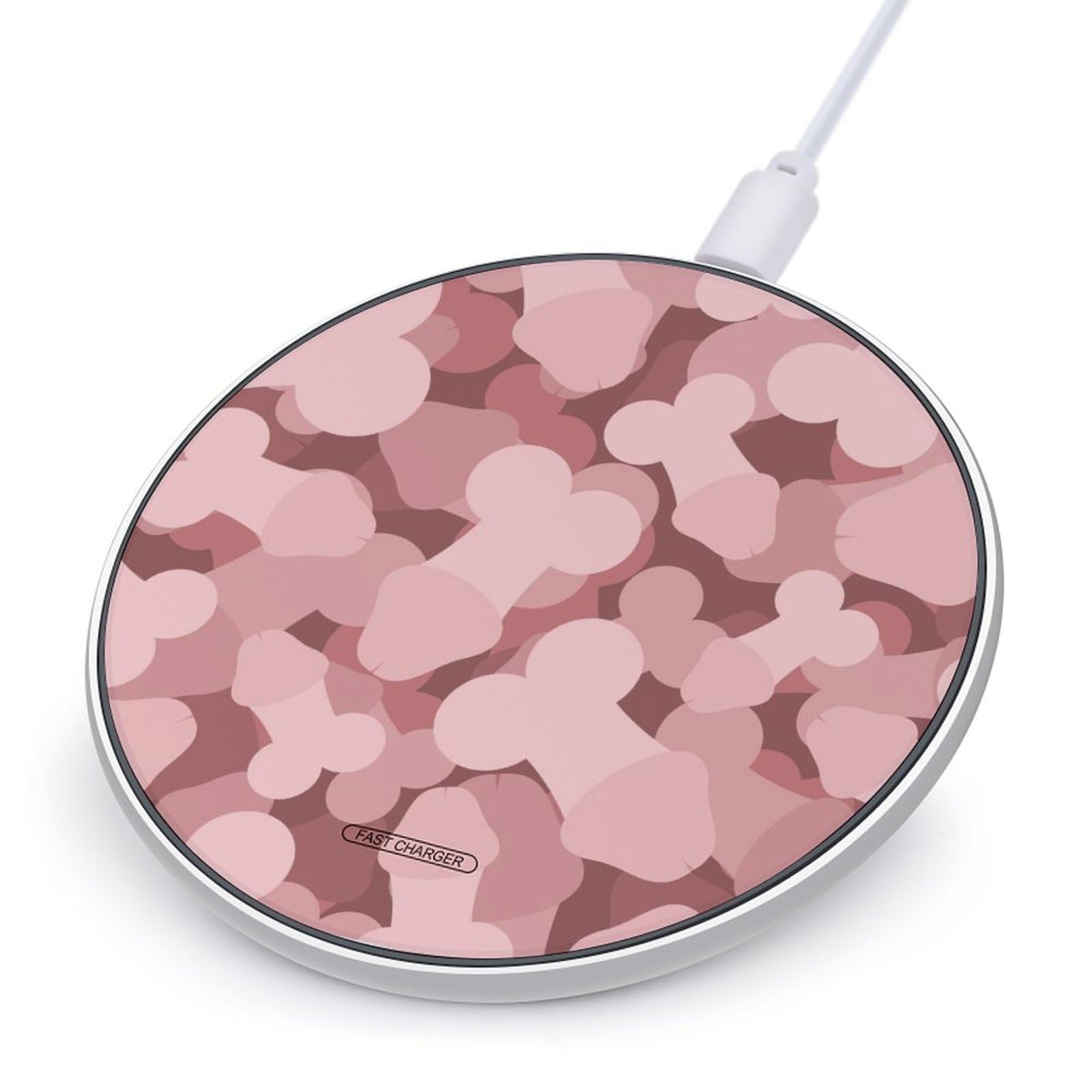 Cute Penis Portable Fast Charging Pad 10W Round Charger with USB Cable for Travel Work, style