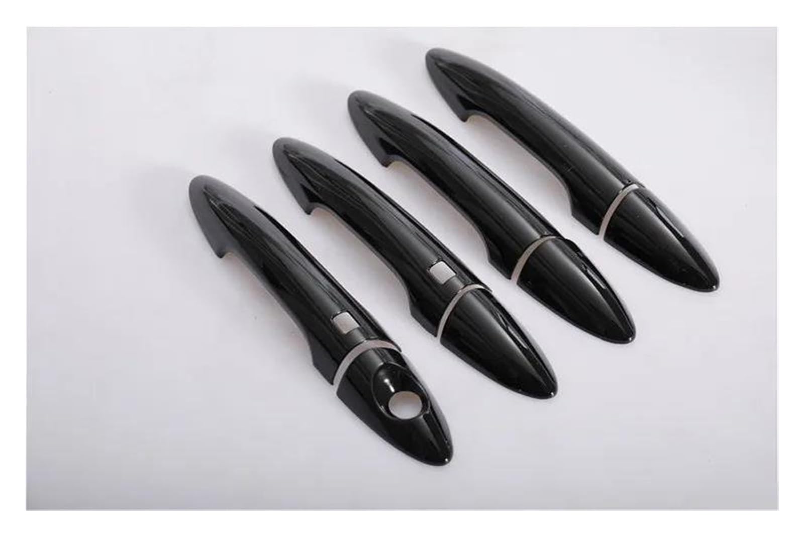 KJHOPY Glossy Black Carbon Fiber Car Door Handle Cover Decor Trim Stickers Styling for Kia for Rio 3 K2 2011-2016(Style 6)