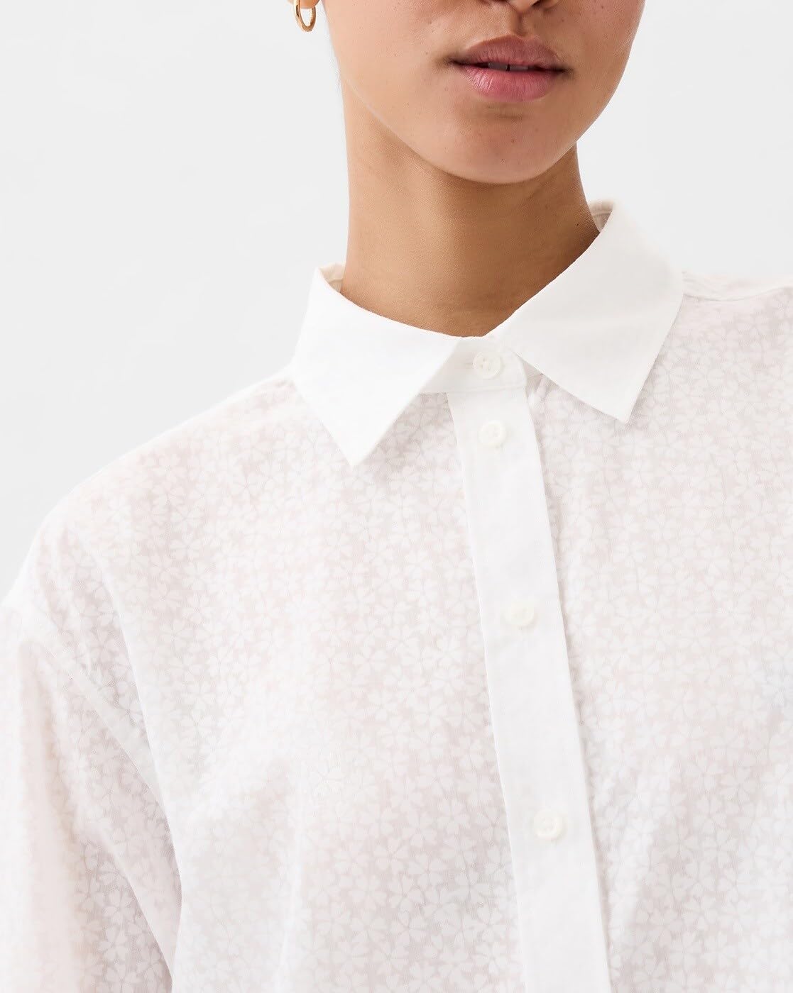 GAP Women's Count Loose Fit Shirt (442584474_offwhite_Off White - Image 3 thumbnail