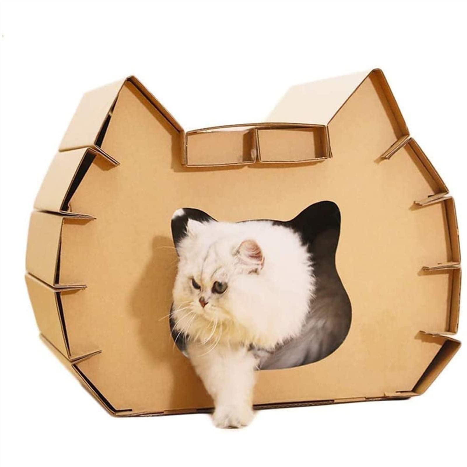 Drzewo dla kota 50 cm Gniazdo z tektury falistej Indoor Pet Activity Furniture Dom do zabawy dla Kitty Ostrzałka do pazurów Willa Dom Drapak dla kota