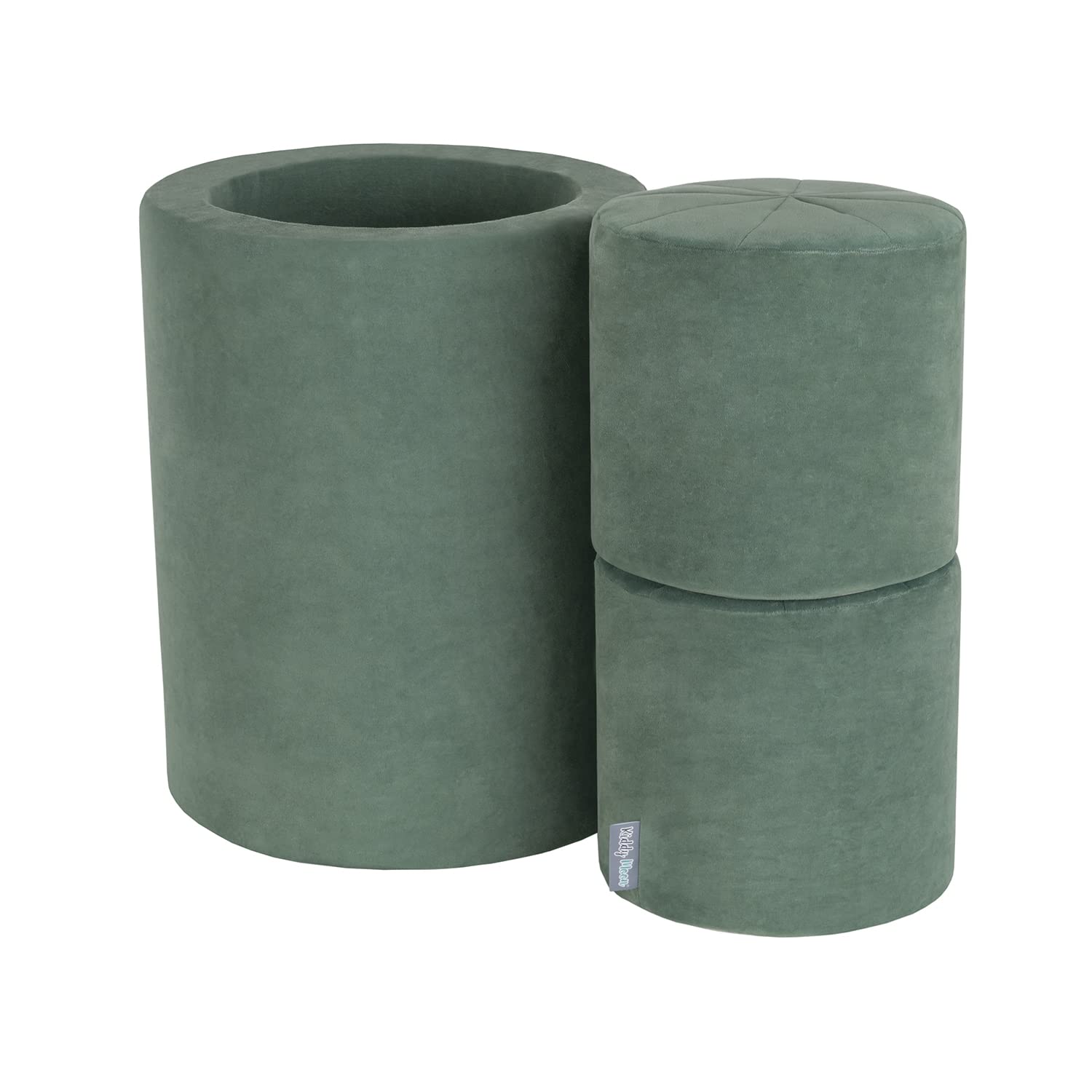 KiddyMoon Area di Gioco in Schiuma per Bambini Velour con Fodera Rimovibile Resistente E Materiali Leggeri per Stimolare creatività Durante Il Gioco Elemento Multi-Taglia, Verde del Bosco