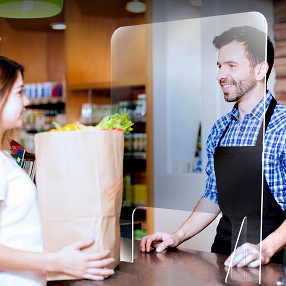 Mampara Metacrilato Mostrador, Mamparas Proteccion Mostrador, Separador Mostrador para Negocio, Tienda, Farmacia o Cualquier Recepción，Mampara de Metacrilato Mostrador Protección para Oficinas
