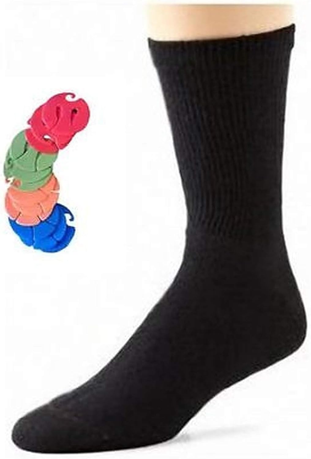 Hanes Men's Cushion Crew Socks 12Pack (Black) with 12 Free