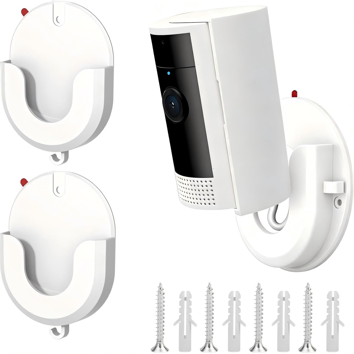 2 Pack Mount Bracket,No Drill Ring Camera Adhesive Wall Mount, Strong Adhesive Camera Mount Stand Compatible with Ring Indoor Cam(1st Gen and 2nd Gen) Blink Camera Mount, No Drilling