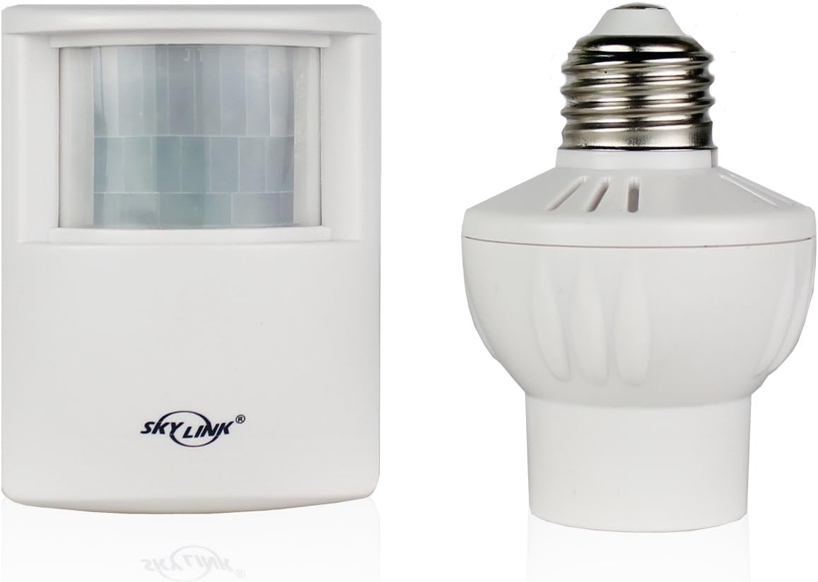 SkylinkHome SK-9 Wireless Motion Sensor Activated Indoor Screw-in Dimmable Light Socket Home Control Dimmer Kit for Wireless Home Automation Lighting